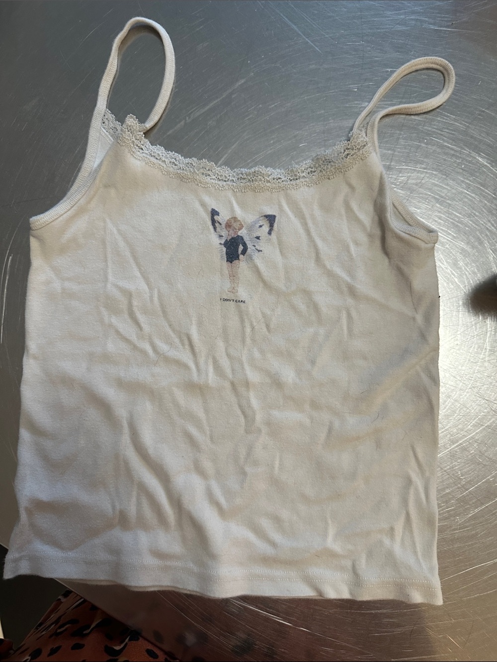 Brandy Melville Women's Lace-Trim Tank Top Cami - Cream